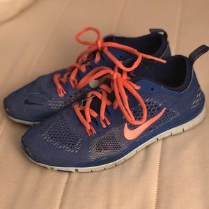 Blue and Orange Nikes